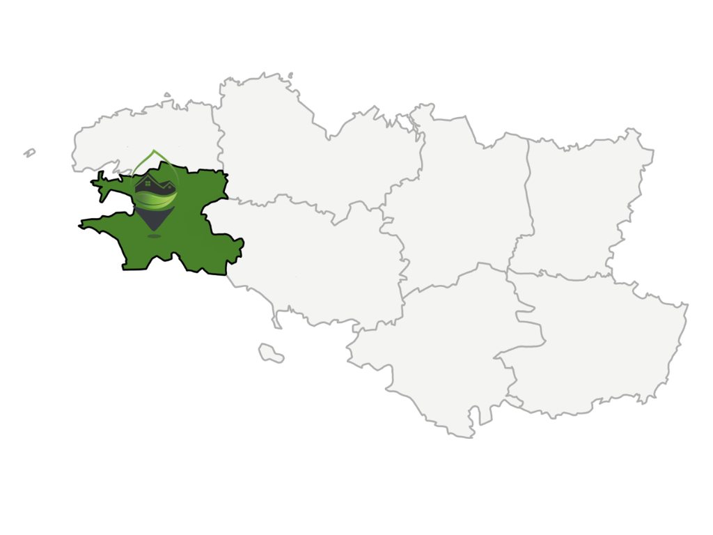 Carte d'intervention de l'agence de Quimper sur le Finistère
